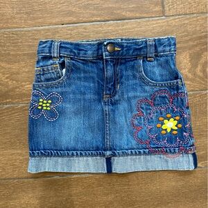 Old Navy embroidered blue Jean skirt